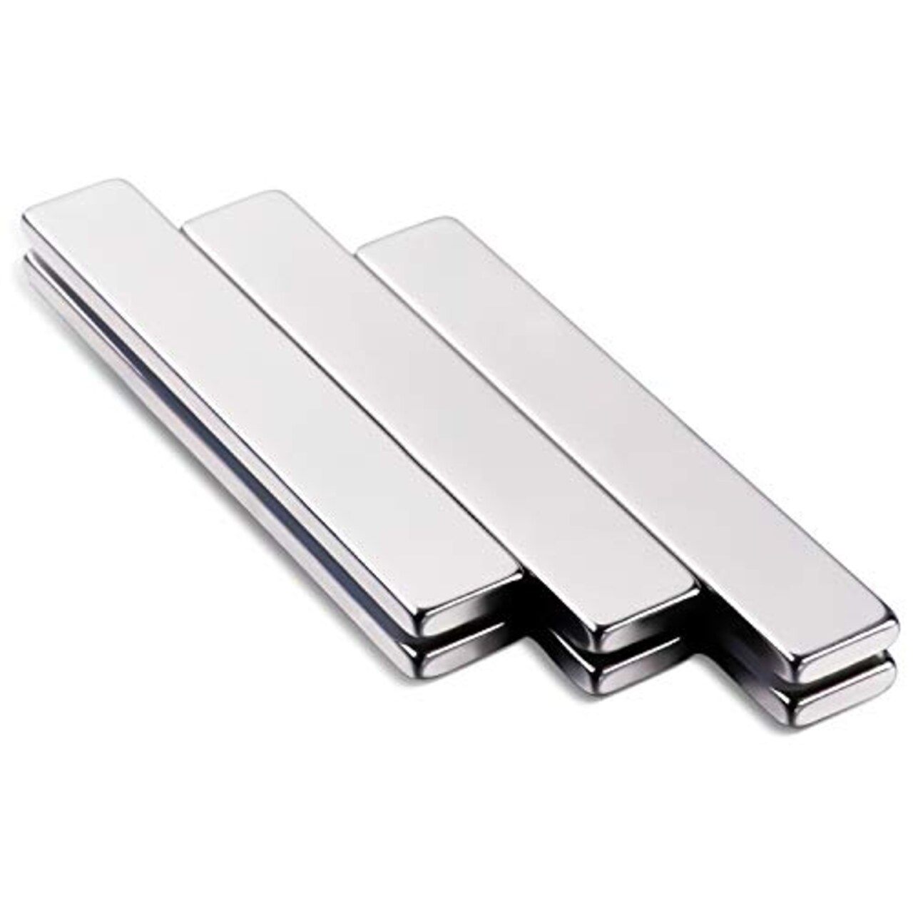6 Pck Strong Rare Earth Neodymium Magnets, Heavy Duty Bar Magnets with Double-Sided Adhesive, Powerful Pull Force, perfect for Fridge, Garage, Kitchen, Science, Craft, Office, DIY 60x10x3mm